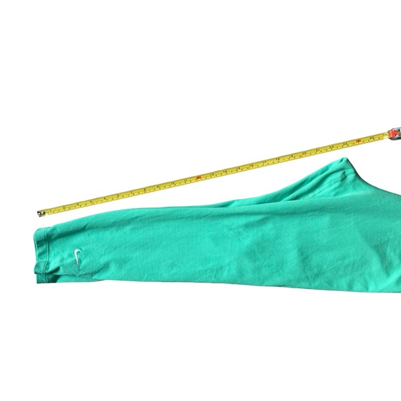 Nike Green Cropped Leggings Size M Activewear Athleisure Workout Cotton - Picture 9 of 12